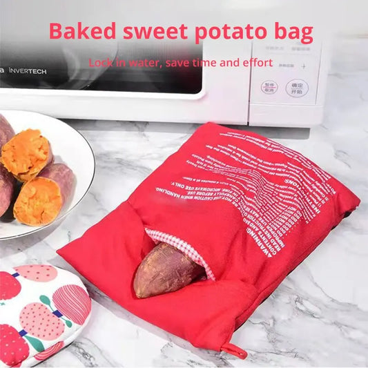 1Pc Red Reusable Microwave Oven Potato Cooking Bag