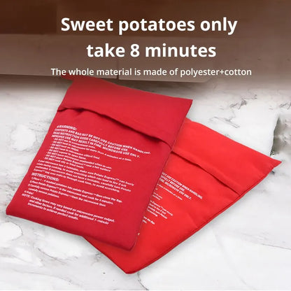 1Pc Red Reusable Microwave Oven Potato Cooking Bag