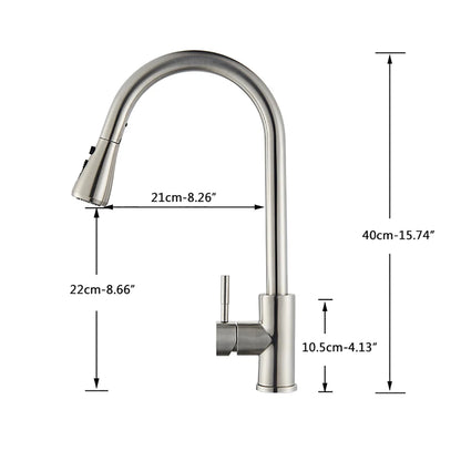 Brushed Nickel Kitchen Faucet Flexible Pull Out Nozzle Kitchen Sink Mixer Tap Stream Sprayer Head Deck Black Hot Cold Water Taps