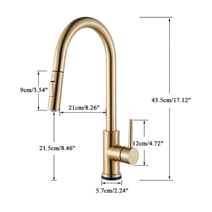 Rozin Smart Touch Kitchen Faucet - Black & Nickel Pull Out Sensor Faucet with 360° Rotation