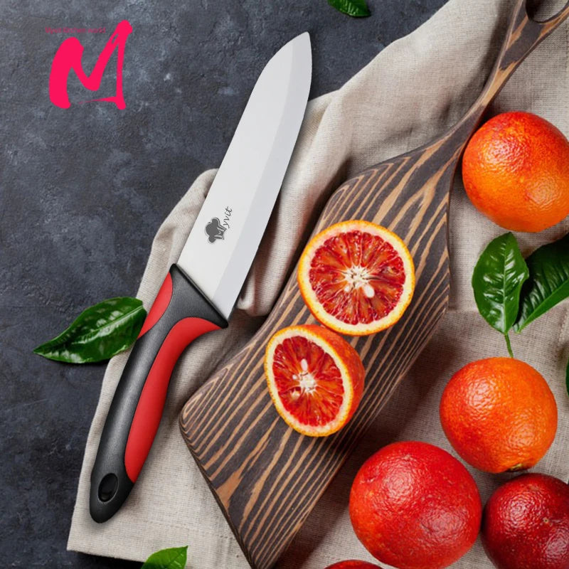 Ceramic Knives Kitchen knives 3 4 5 6 inch Chef knife Cook Set+peeler white zirconia blade Multi-color Handle High Quality