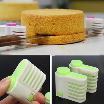 5-Layer Bread Slicer - Food-Grade Plastic Cake & Toast Cutter - 2-Pack Kitchen Baking Tool