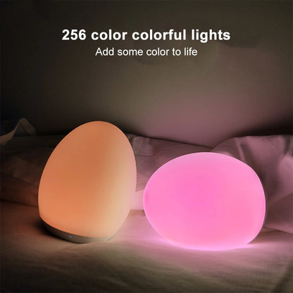 LED Night Lights USB Rechargeable Egg Shape RGB Pat Light Baby Feeding Sleeping Eye Protection Lamp Outdoor Bar Table Lamp