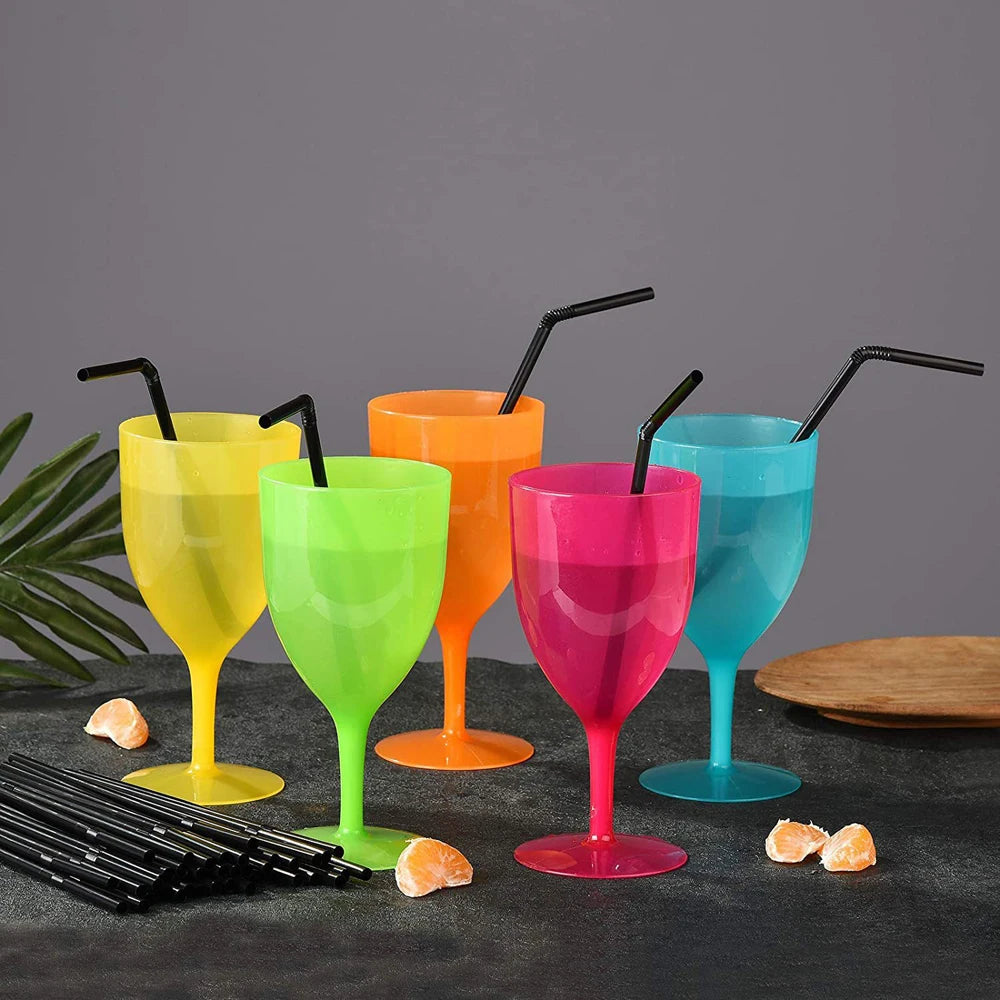 Drinking Plastic Black Straws Colorful Art Long Flexible Wedding Party Supplies Plastic Drinking Straws Kitchen Accessories