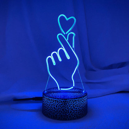 Newest Kid Light Night 3D LED Night Light Creative Table Bedside Lamp Romantic than heart light Kids Gril Home Decoration Gift