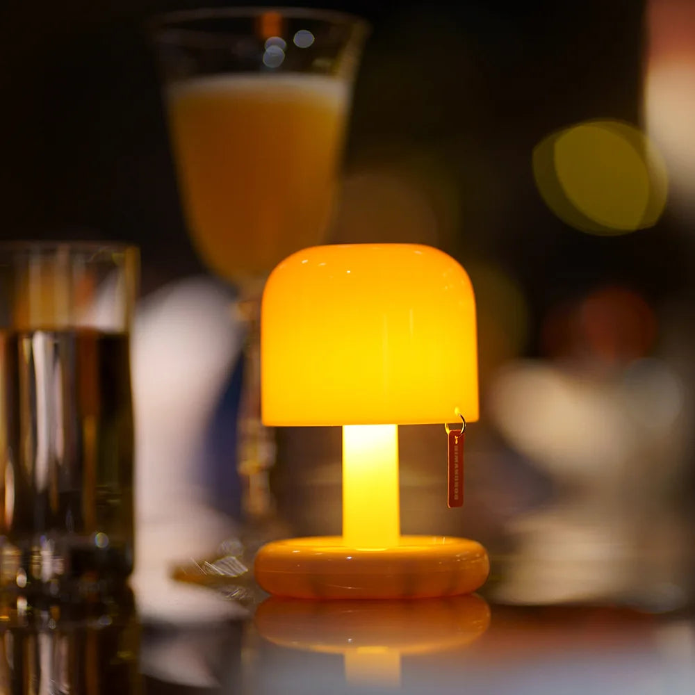 Mini Desktop Sunset Night Lamp Creative USB Rechargeable Mushroom Style Led Night Light for Coffee Bar Home Decor Bedroom