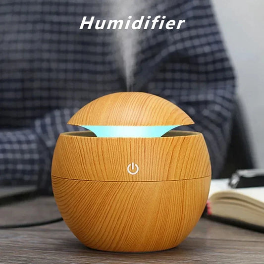 2024 New Woodgrain Vase Humidifier USB Car Office Home Color Night Light Super Silent Humidifier Holiday Gift for Friends