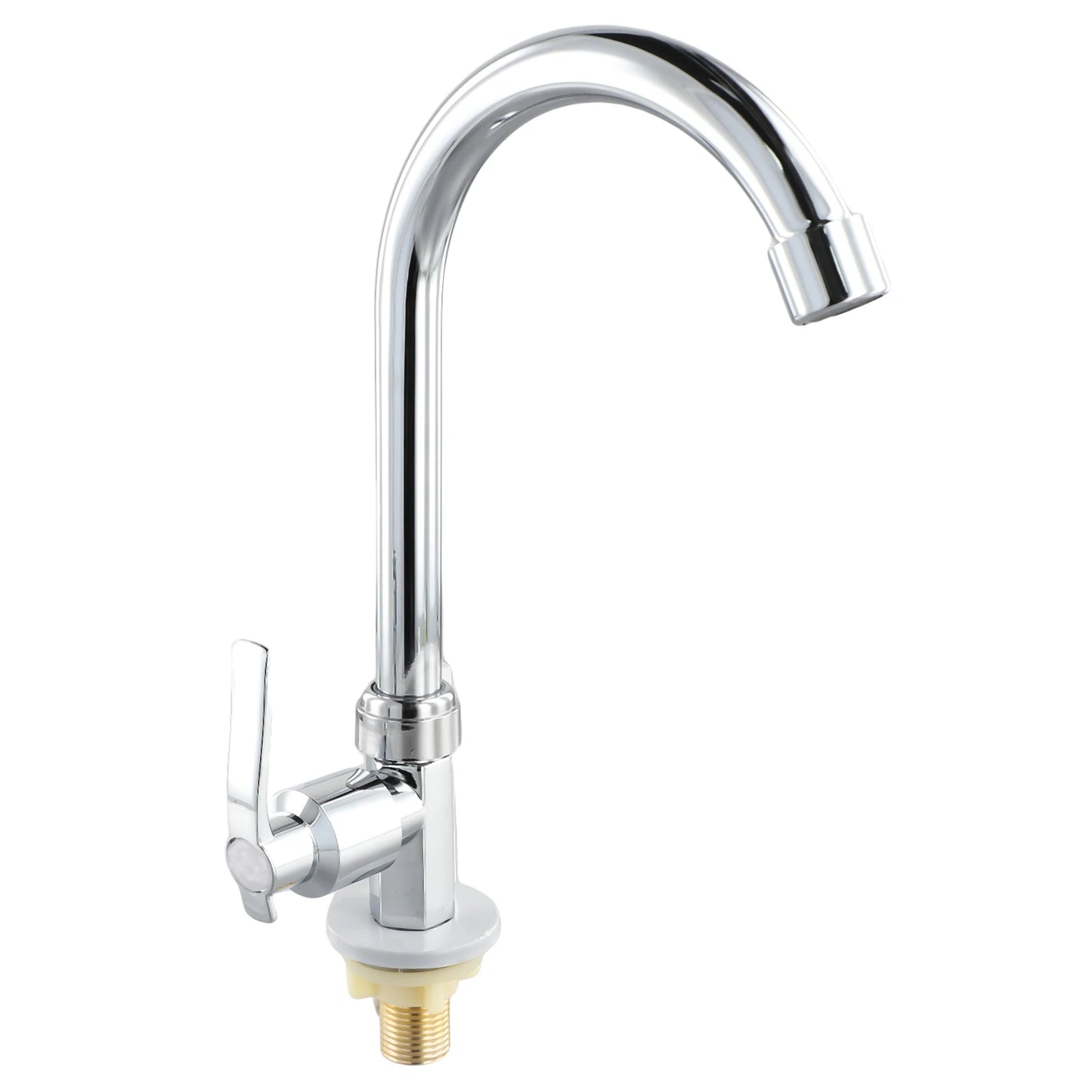 Upgrade Your Kitchen: Single Handle Swivel Kitchen Faucet - Zinc Alloy Construction for Durability