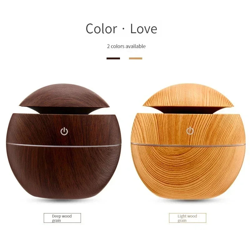 2024 New Woodgrain Vase Humidifier USB Car Office Home Color Night Light Super Silent Humidifier Holiday Gift for Friends