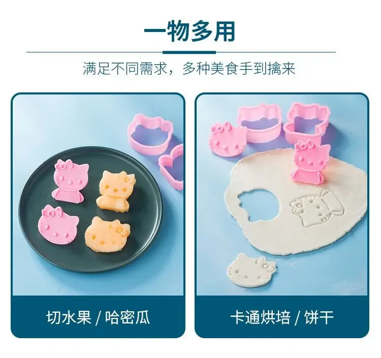 Hello Kitty Sanrio Anime Fruit Mold Biscuit Food Modeling Mold Cute Kitchen Utensils Kawaii Girl Heart Birthday Gift