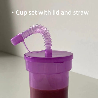 6pcs, 380ml/13oz Bendable Straw Tumbler with Leak-Proof Lid - Dust-Proof Plastic Water Bottle for Travel and Home