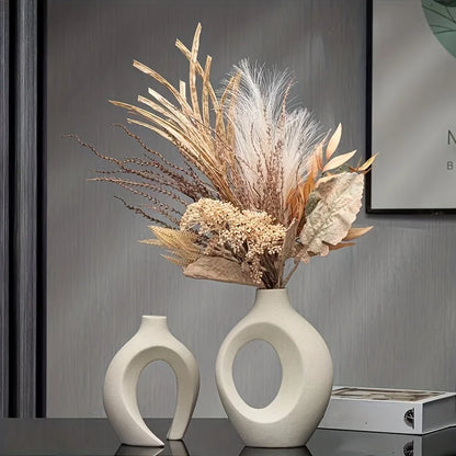 Set of 2 Modern Ceramic Vases for Home Decor