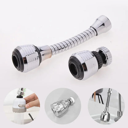 360° Rotating Stainless Steel Kitchen Faucet - Water Saver & Anti-Splash Extender