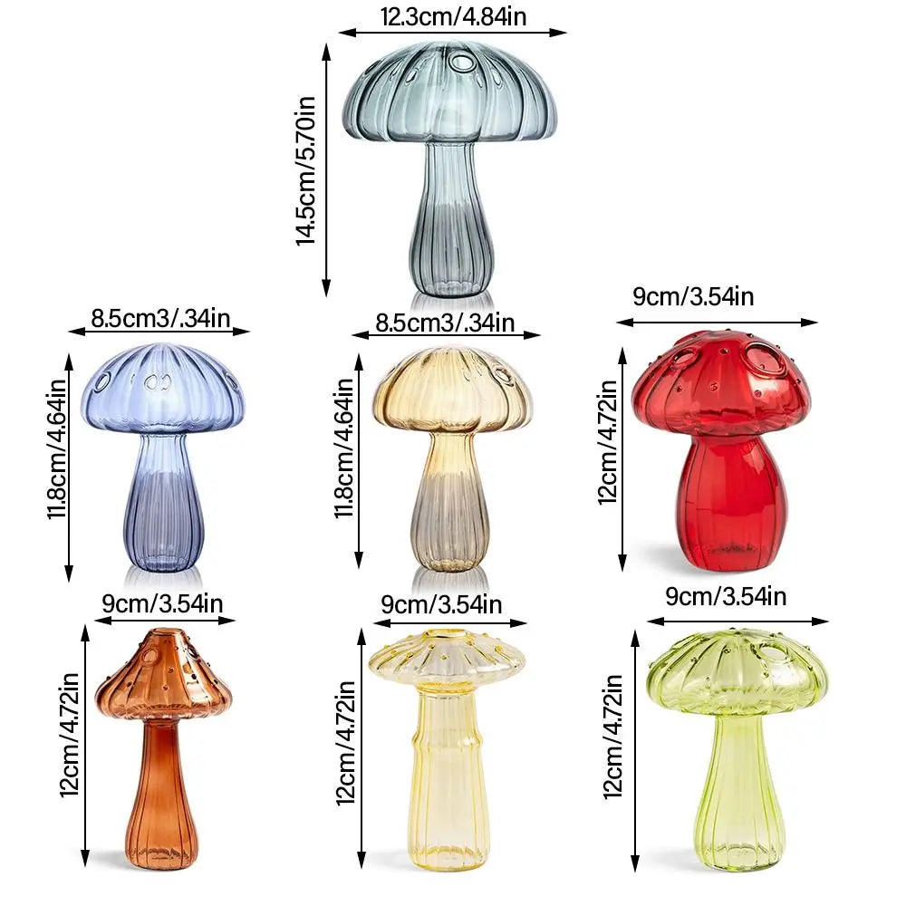 Mushroom Glass Vase Aromatherapy Bottle Creative Home Hydroponic Flower Table Simple Decoration