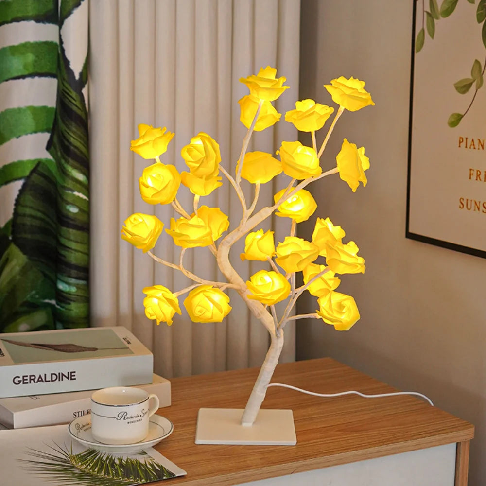 LED Rose Lamp Tree Rose Light Table Top Decorations for Wedding Mother's Day Valentine’s Day Decorations, Gift for Girls Mom