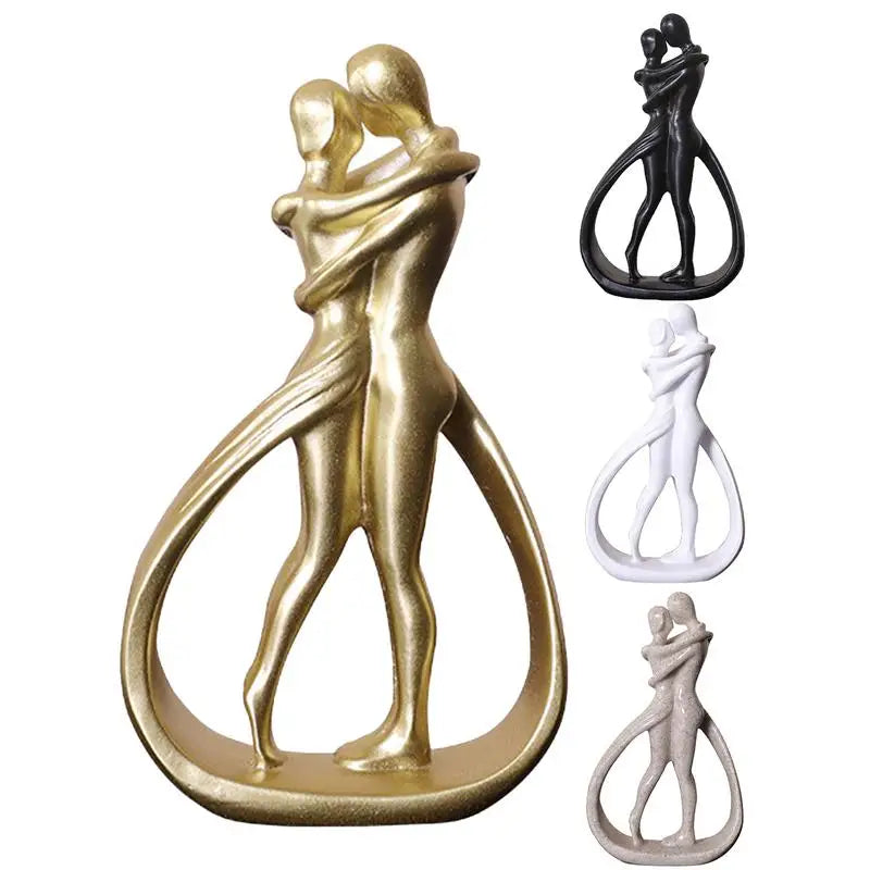 Modern Abstract Hugging Couple Statue Home Decoration Figure Sculptures