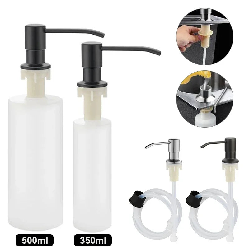 1/2PCS Stainless Steel Liquid Soap Dispenser Pump Kitchen Sink Hand Pressure Liquid Dispenser Kitchen Hardware Accessories