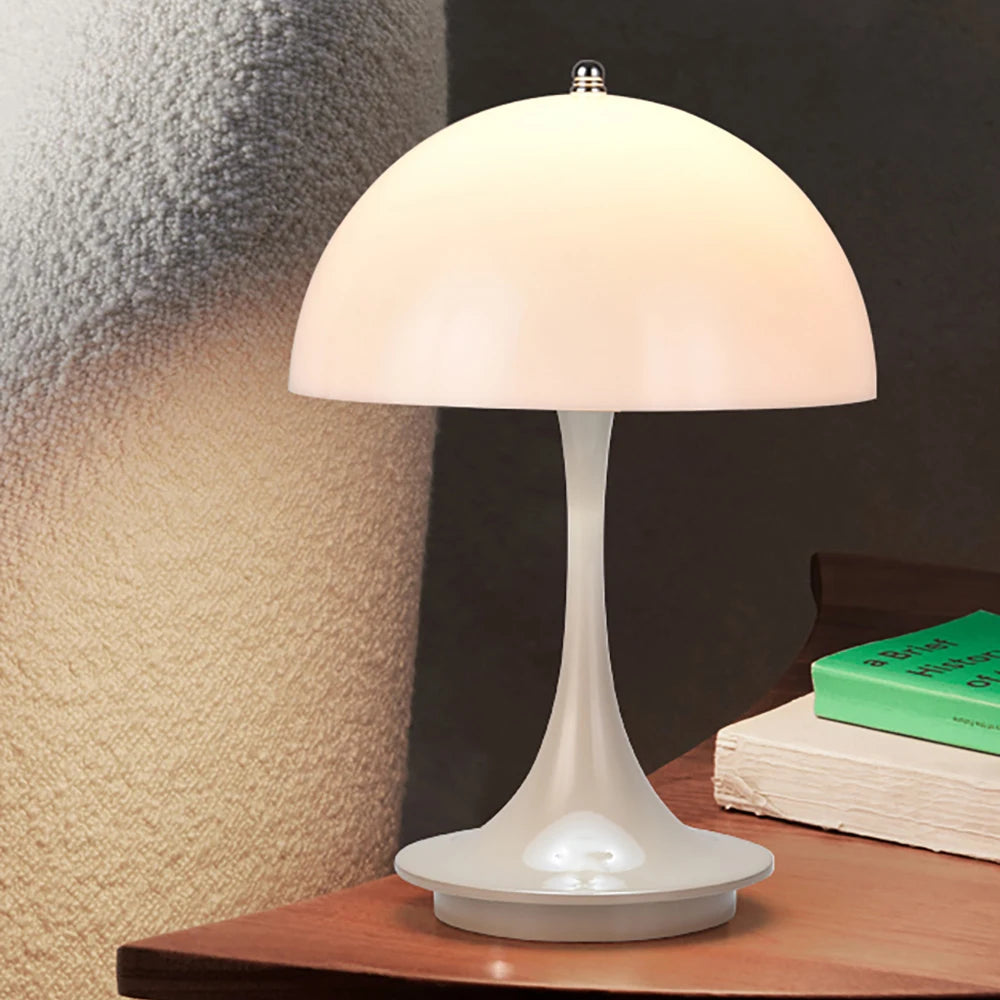 Mushroom table lamp PC luminous lampshade rechargeable desk lamp bedroom bedside decorative night light