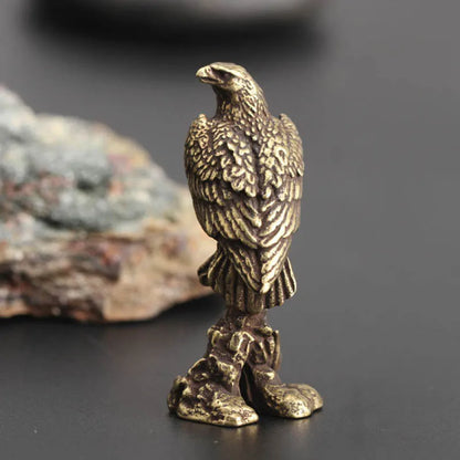 Eagle Statue Sculpture Handmade Crafts Ornament Vintage Copper Bird Figurine Home Office Desk Animal Decoration