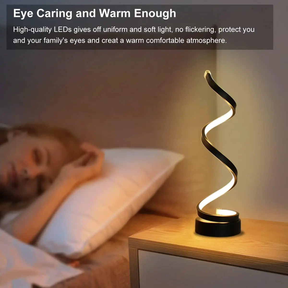 Modern Spiral LED Table Lamp for Living Room and Bedroom