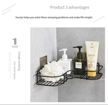 Bathroom Shelf Shower Shelf Shampoo Storage Shelf Kitchen Spice Corner Shelf No Punch Wall - Mounted Shelf Bathroom Accessories