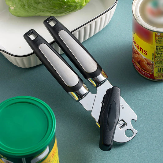 Professional Tin Manual Can Opener Multifunctional Stainless Steel Beer Grip Opener Side Cut Cans Bottle Opener Kitchen Gadgets