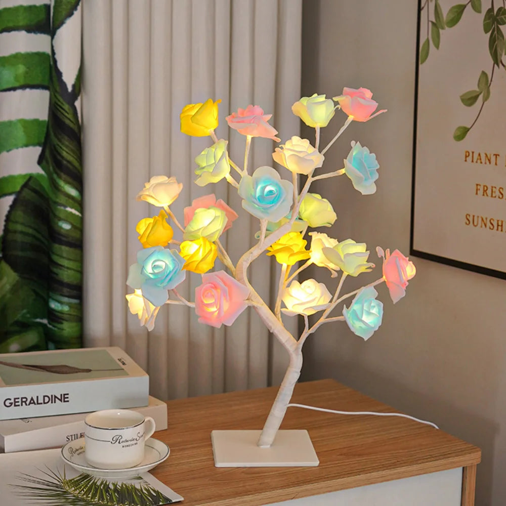 LED Rose Lamp Tree Rose Light Table Top Decorations for Wedding Mother's Day Valentine’s Day Decorations, Gift for Girls Mom