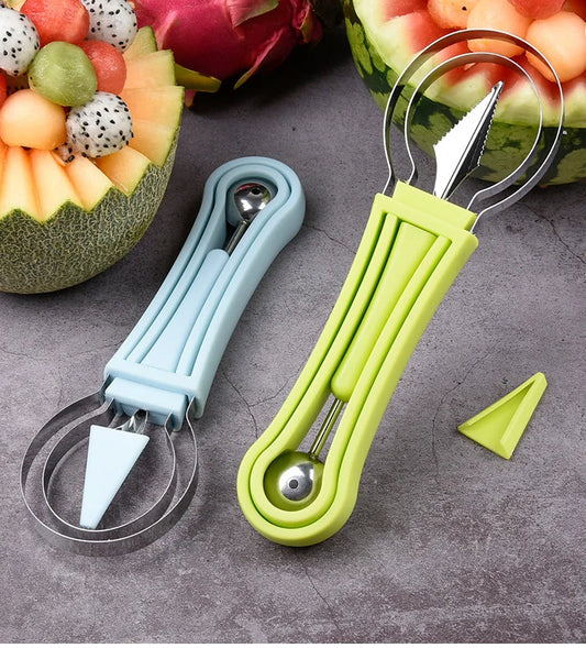 4-in-1 Watermelon Slicer & Fruit Carving Knife - Pulp Separator & Fruit Platter Tool