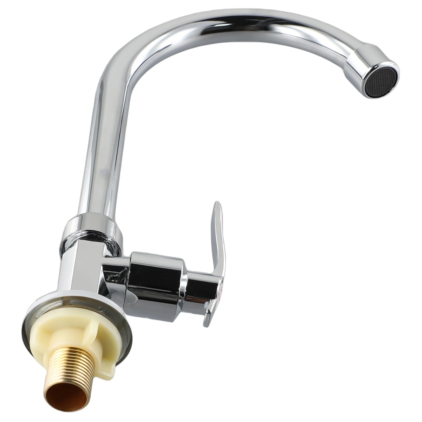 Upgrade Your Kitchen: Single Handle Swivel Kitchen Faucet - Zinc Alloy Construction for Durability