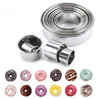 11pcs/Set Stainless Steel Round Cake Mold Baking Mousse Ring Kitchen Cutter