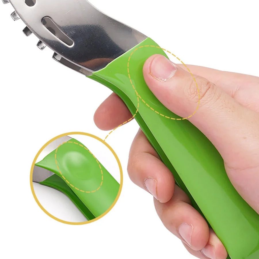 Watermelon Slicer Cutter Stainless Steel Non-slip Plastic Wrap Handle Cantaloupe Kitchen Fruit Cutting Tool