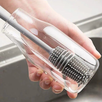 Silicone Milk Bottle Brush Cup Scrubber Glass Cleaner Kitchen Cleaning Tool Long Handle Drink Bottle Glass Cup Cleaning Brush