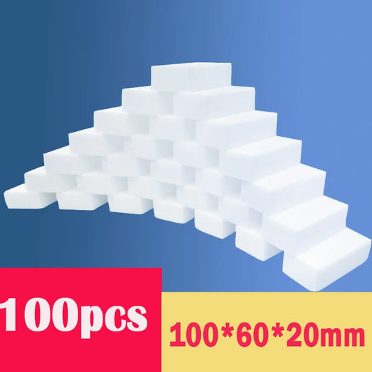 100pcs/lot Magic Sponge Eraser White Melamine Sponge | Cleaner Cleaning Tools