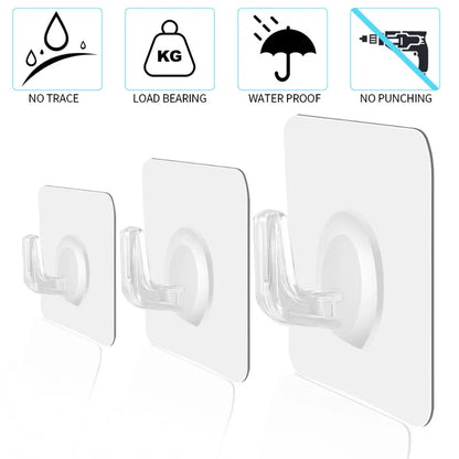 5/10/20Pcs Self-adhesive Sticky hook Transparent door wall hook