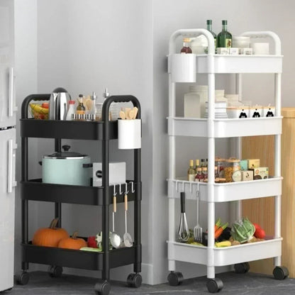 Kitchen Organizers And Storage Rack Household Cart With Wheels Multifunctional Home Accessories Mobile Rack Trolley Bookshelf