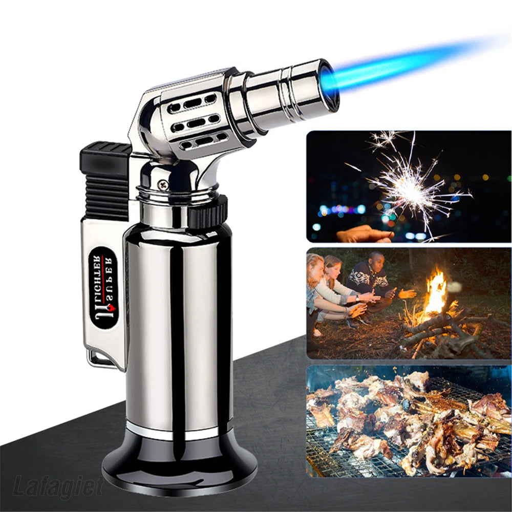 Metal Windproof Turbo Gas Lighters Welding Torch Kitchen Cooking Adjustable Flame