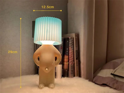 Naughty Boy Creative Table Lamp Unique LED Pleats Reading Lighting Bedroom Bedside Night Light Children's Gift