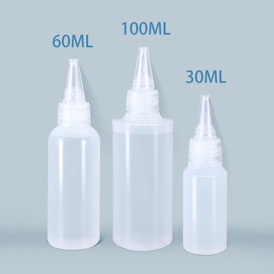 2/510pcs 30/60/100/120ML Squeeze Bottle for Sauce Plastic Squirt Container Refillable Bottle with Cap for Kitchen Glue Container