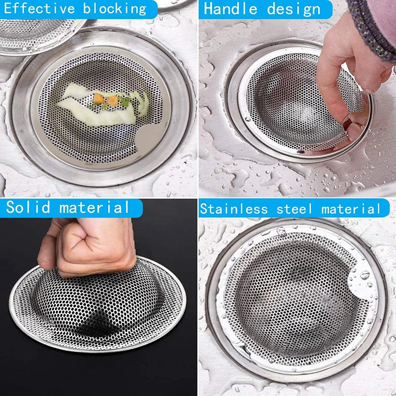 Kitchen Sink Filter Stainless Steel Sink Sewer Mesh Strainers Kitchen Tools Bathroom Floor Drains Hair Catcher Waste Plug Filter