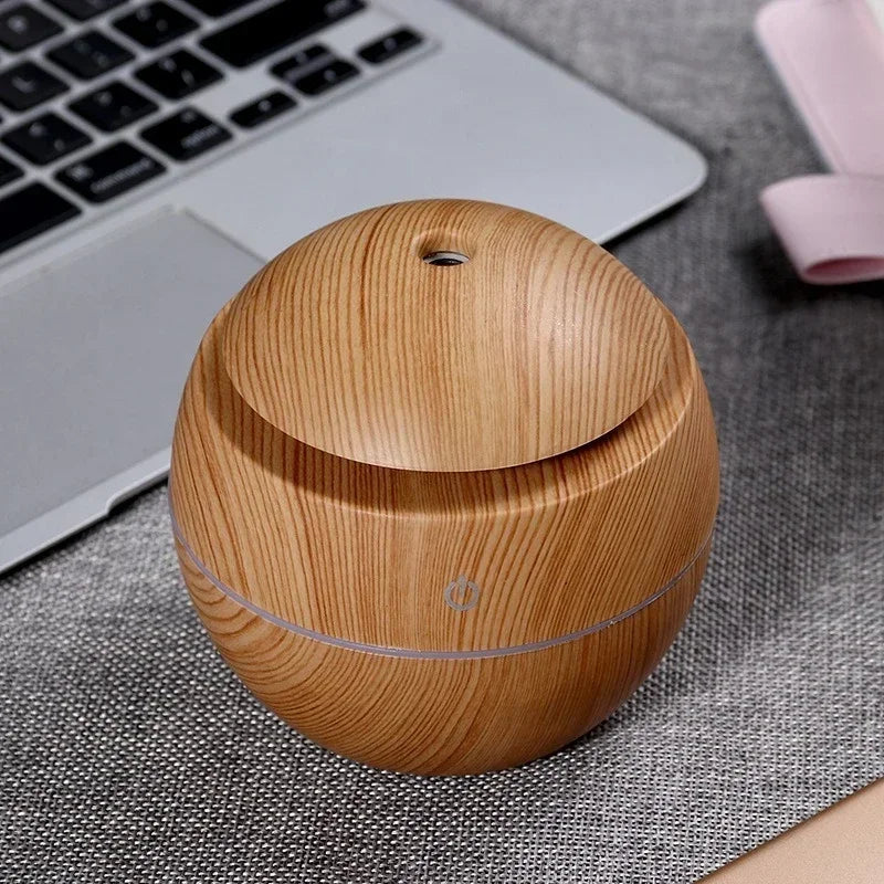 2024 New Woodgrain Vase Humidifier USB Car Office Home Color Night Light Super Silent Humidifier Holiday Gift for Friends