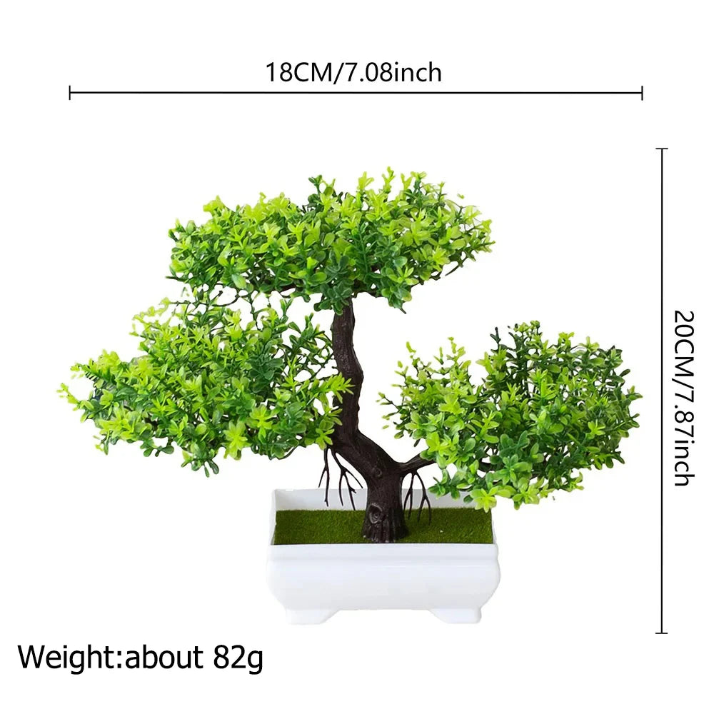 Artificial Plastic Bonsai Tree in Small Pot for Home Decoration