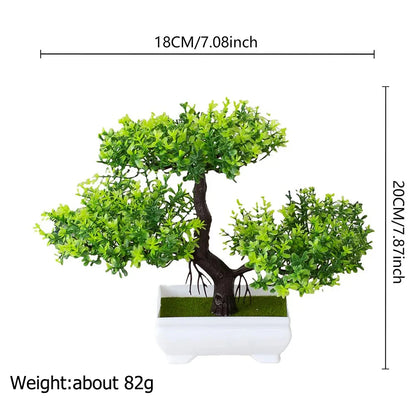 Artificial Plastic Bonsai Tree in Small Pot for Home Decoration