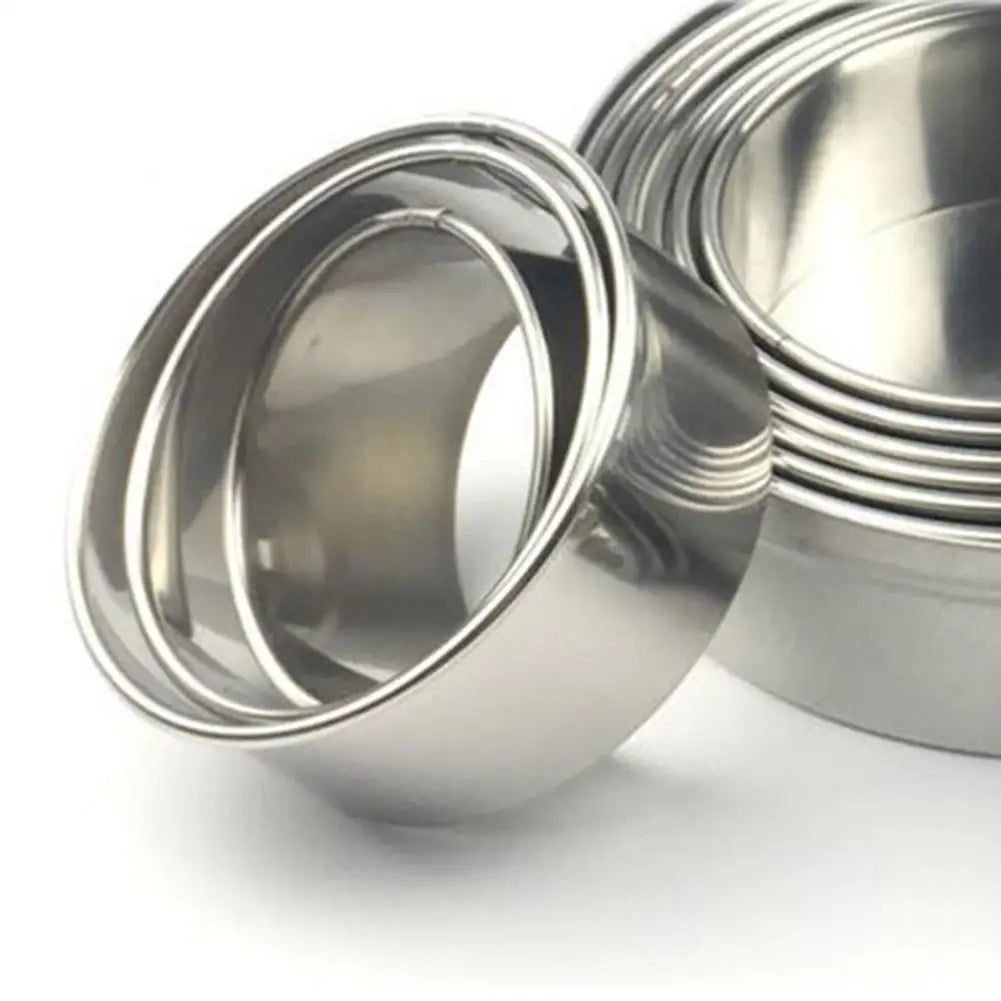 11pcs/Set Stainless Steel Round Cake Mold Baking Mousse Ring Kitchen Cutter