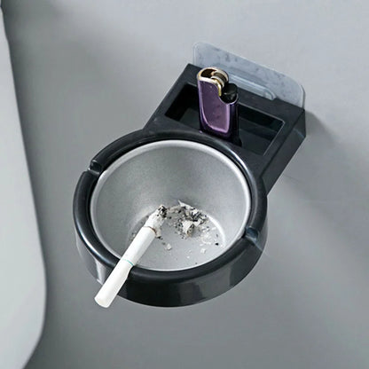 Stylish Wall-mounted Stainless Steel Ashtray for Home or Office Use