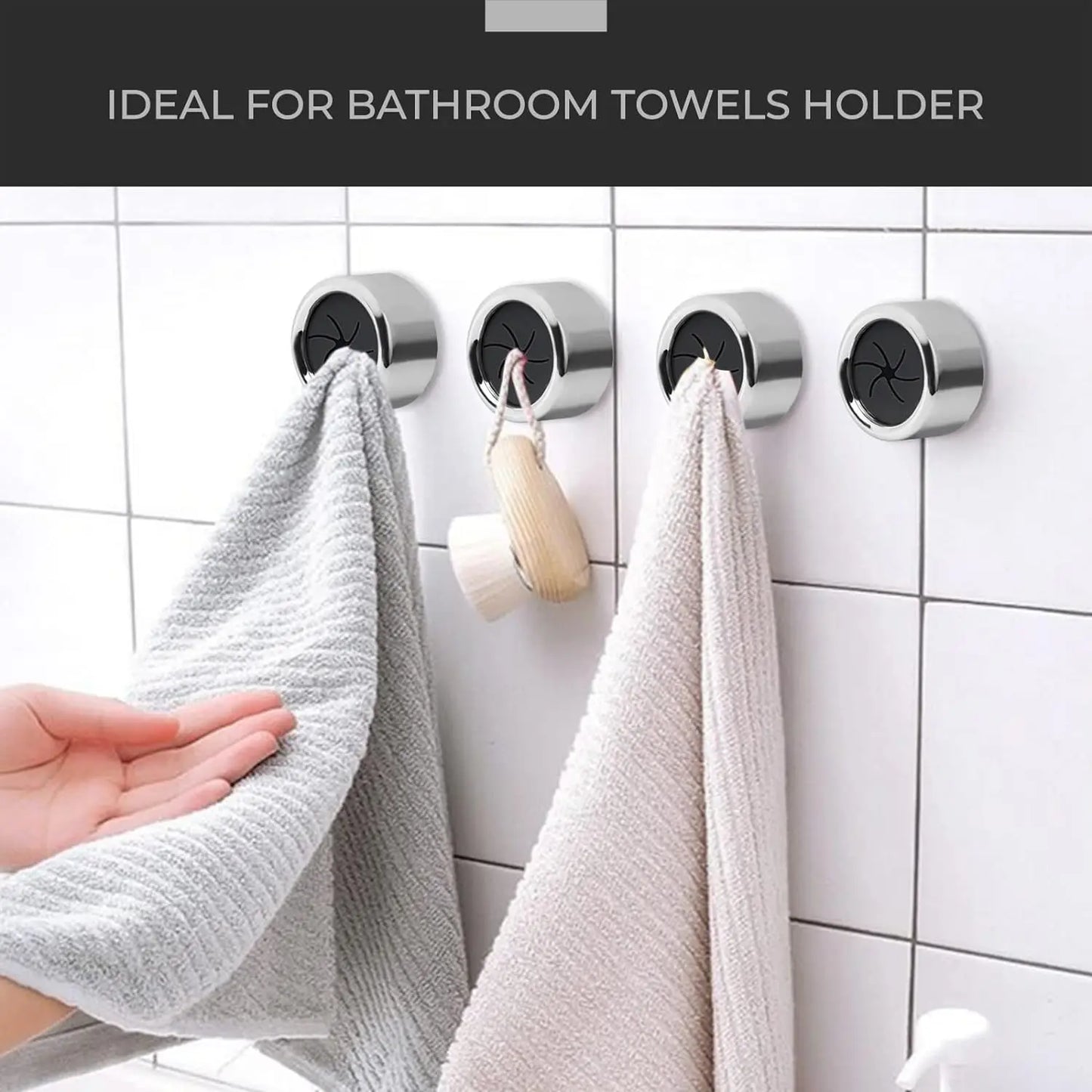 Self Adhesive Towel Plug Holder - 1-10pcs Wall Mounted Bathroom Organizers