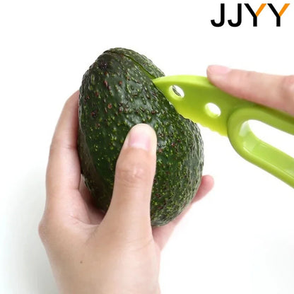 JJYY 3 In 1 Avocado Slicer Shea Corer Butter Fruit Peeler Cutter Pulp Separator Plastic Knife Kitchen Vegetable Tools