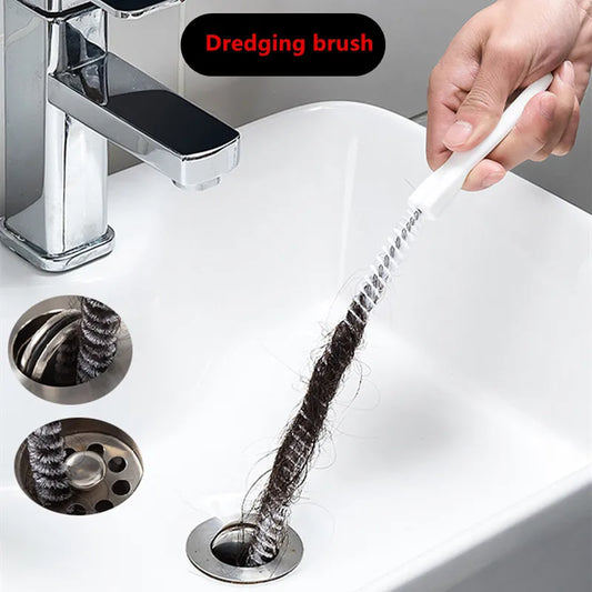 Pipe Dredging Brush Long Clean Kitchen Bathroom Hair Sewer Sink Cleaning Drain Pipe Flexible Cleaner Clog Plug Hole Remover Tool