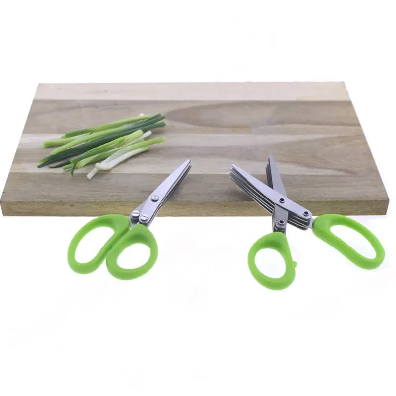 3 / 5 Layer Multi Stainless Steel Scallion Scissors Vegetable Salad Chopping Tool