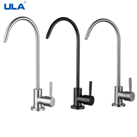 1/4"Kitchen Filtered Faucet Stainless Steel Direct Purifier Direct Drinking Tap Single Cold Water Sink Faucet Black/Brushed