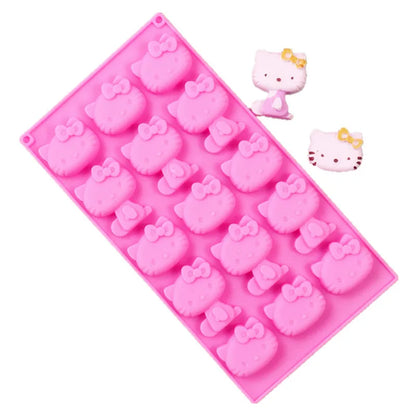 1PC 15-Hole Hello KT Cat Chocolate Silicone Mold